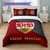 Set Biancheria da Letto Personalizzato VfB Stuttgart FC con Nome Testo 1 Copripiumino+2 Federe Logo Calcio Regalo Personalizzato per Occasioni Speciali Decorazione Camera da Letto