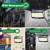 Solar Motion Lights Outdoor 468LED 3 Modes Solar Fence Lights Waterproof Solar Security Lights Yard Door Patio Garage Step 180° Lighting Angle