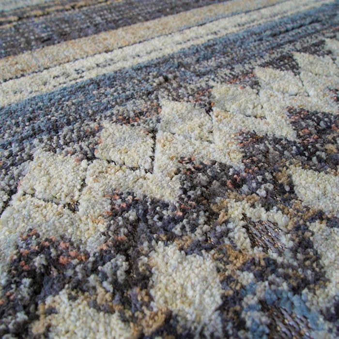 Extra-soft Living Room Rug Horizon Pattern Grey Black Beige 120x170