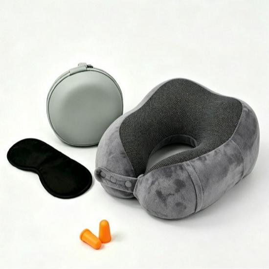 Slow Rebound Memory Foam U-Shape Neck Pillow for Travel