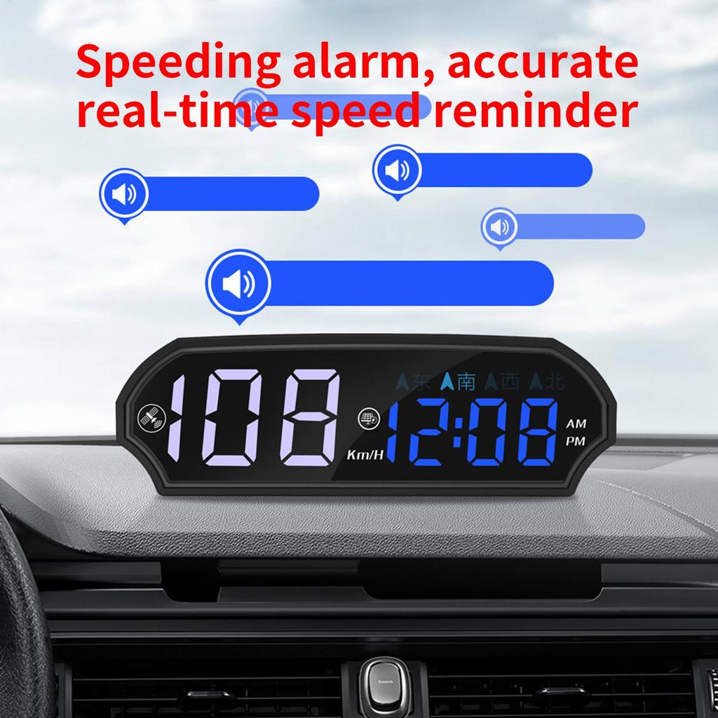 Solar Powered Heads Up Display Vehicle Speed Monitoring Supplies Auto Digital Speedometer for Sedans RVs SUVs Trucks Drivers