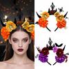 Halloween Party Hairband Roleplay Accessory Headpiece with Dark Series Flower For Costume Event Masquerades Party Wear