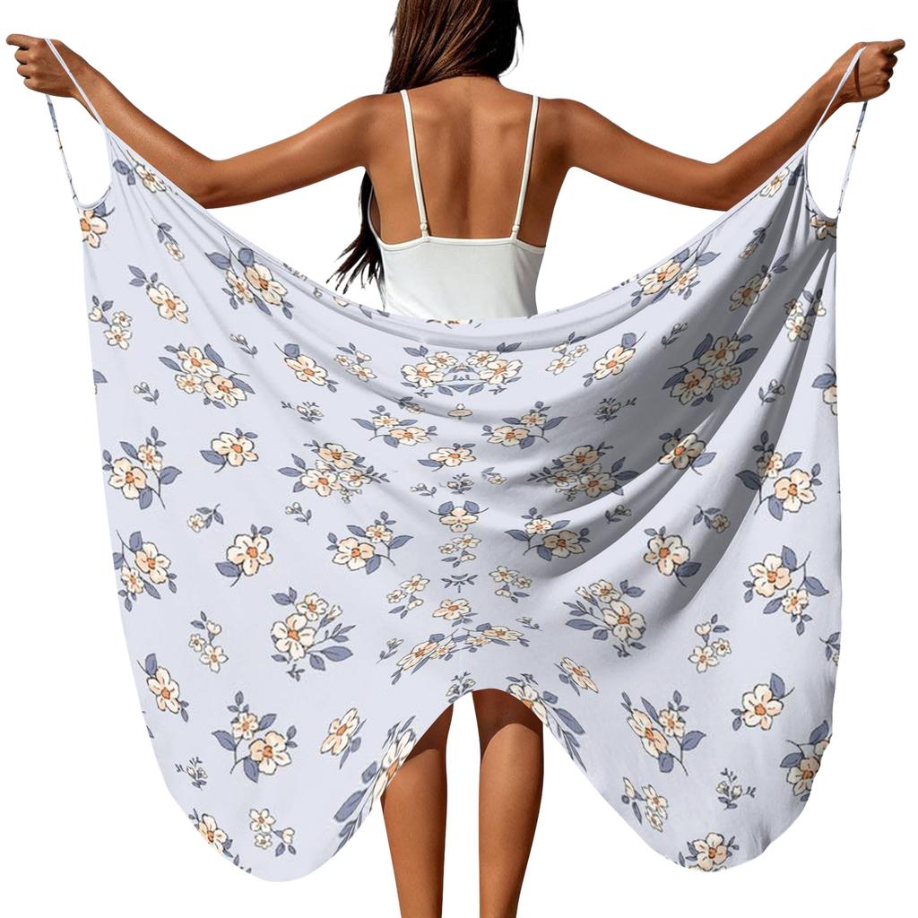 Leichter bedruckter Strand-Cover-Up für Damen Weicher Stoff Sarong Wickeltuch Vielseitiges Badeanzug-Schal für Pool und Urlaub