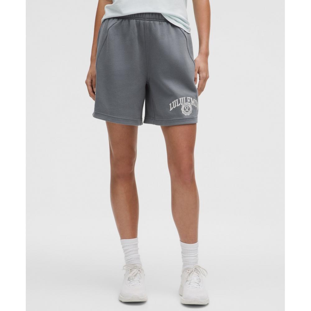 

Lululemon Scuba Mid Rise Oversized Short 7 Graphic Solar Grey XXXS