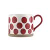 Cute Fruit Polka Dot Ceramic Mug 420ml, Hand Painted Porcelain Coffee Tea Cup, Large Capacity Breakfast Drinking Cup for Daily Use