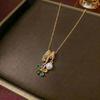 Women's Korean Pearl Flower Zircon Pendant Clavicle Necklace