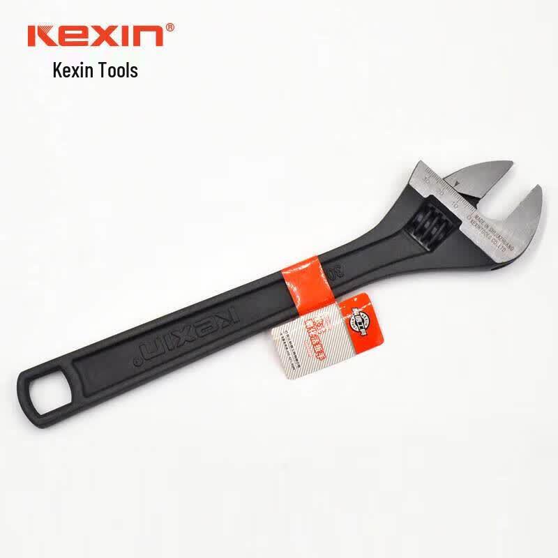 Kexin Black Adjustable Wrench with Scale