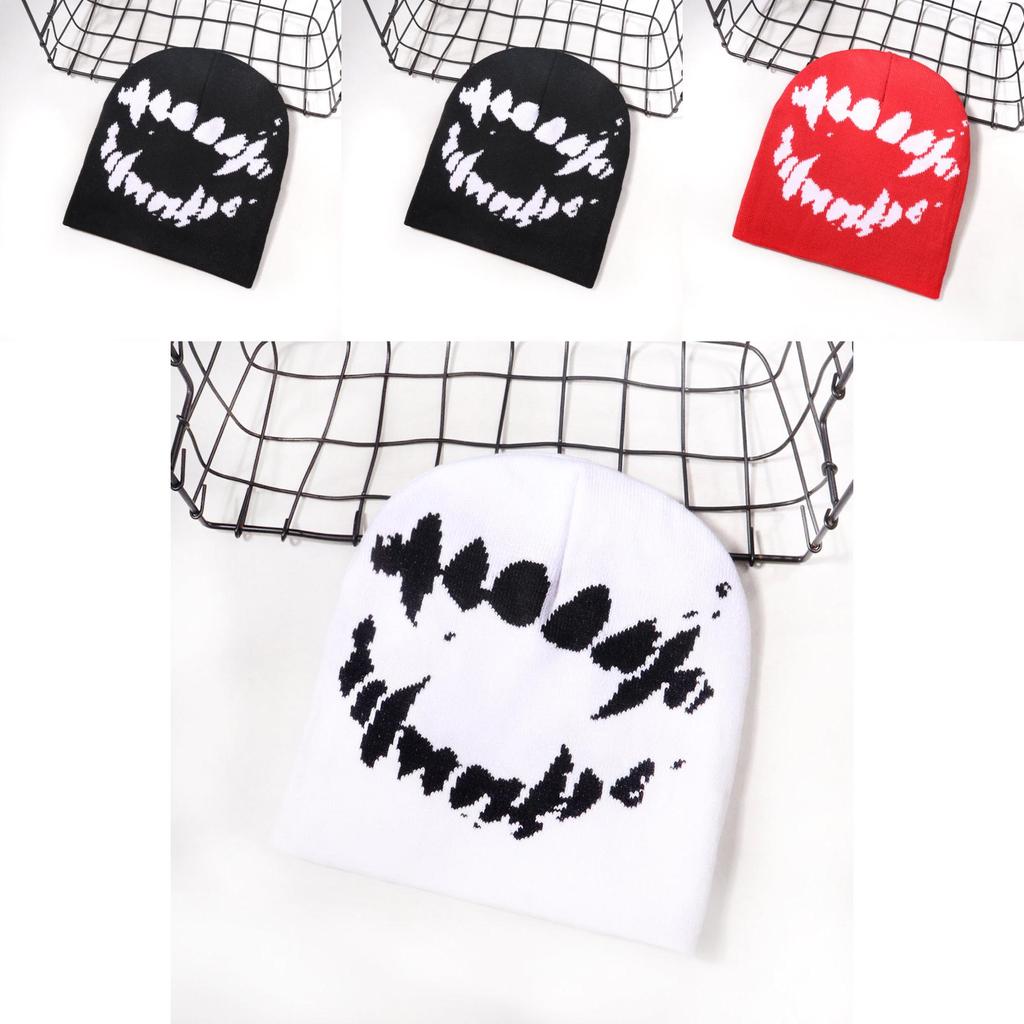 Fashionable Knit Cap For Men Women With Expression Pattern Warm Street Style