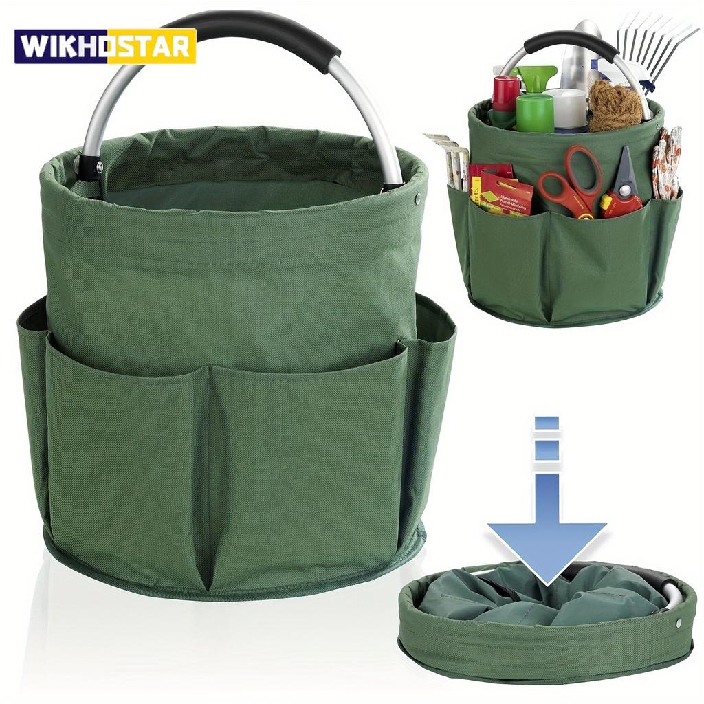 1pc 600D Oxford Cloth Bucket Tool Organizer Bag, Storage Basket With 6 Compartments And Large Central Compartment