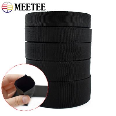 5/10M 20-50mm Black Nylon Webbing Tapes 1.6mm Thick Hollow Tubular Strap Ribbon Garment Decorative Band DIY Sewing Accessories