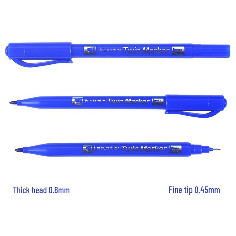 Japan Platinum CPM-29 Double-Ended Oil-Based Fine Liner & CD Marker Pen синий