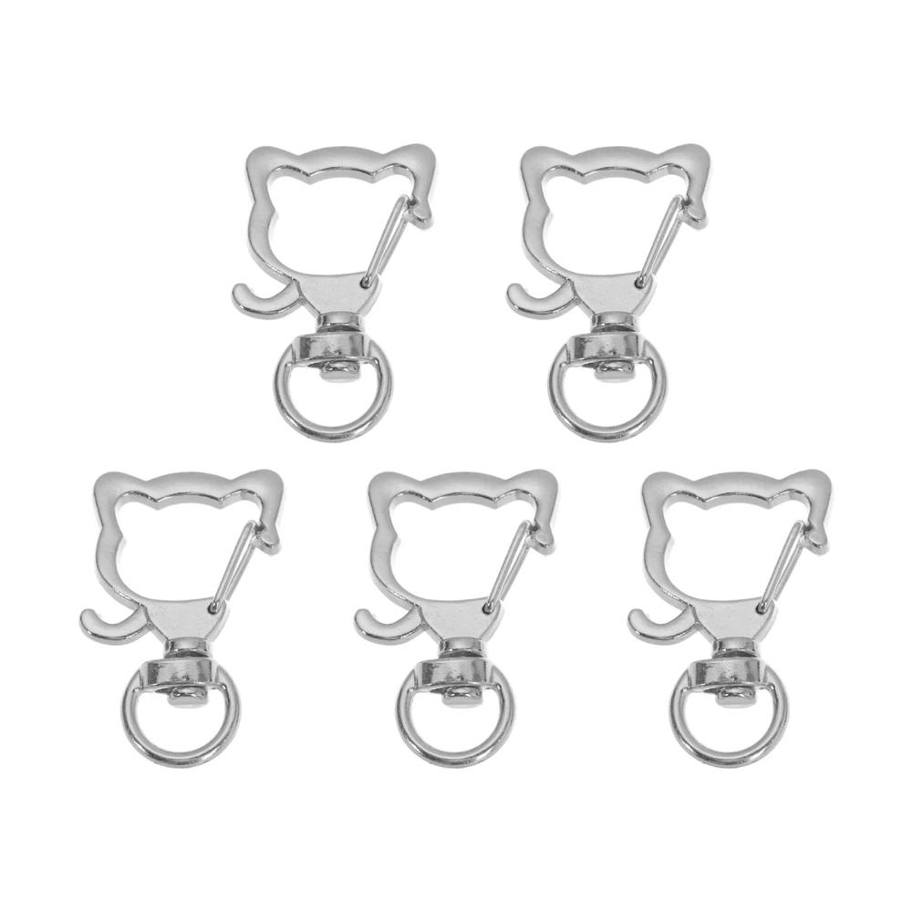 5pcs Metal Key Pendant Key Ring DIY Keychain Lobster Lobster Clasp Hooks Trigger Clips Buckles Snap Hook