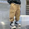 Boys'  Cargo Pants Spring Autumn Casual Long Style Trousers Kids Joggers Children Sport Outdoor Pants 4-14 Years