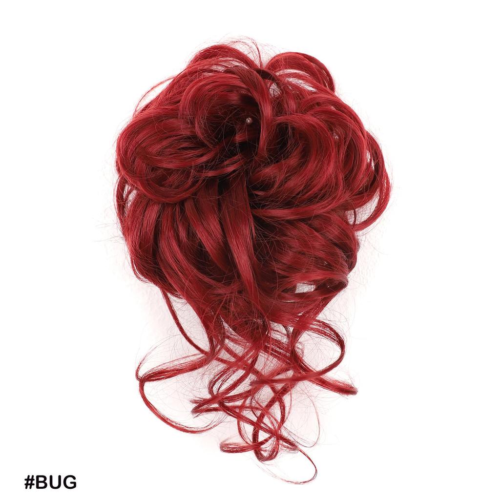 Synthetic Curly Messy Bun Elastic Hair Tie With Long Tendrils Fluffy Chignon Hairpiece For Women Cosplay Daily Hairstyle