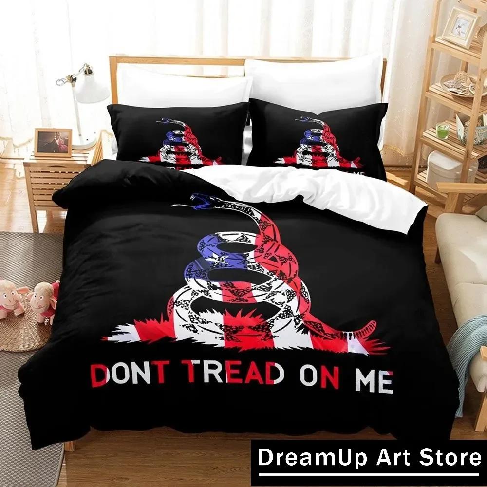 Dont tread on me Bedding Set Single Twin Full Queen King Size Bed Set Adult Kid Bedroom Duvetcover Sets 3D Anime Bed Sheet Set