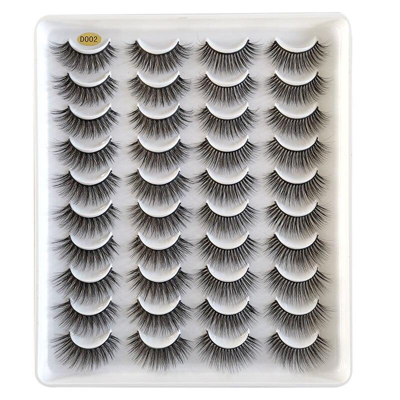 20 Pairs/5Pairs Fake Eyelashes Fluffy Mink Lashes Makeup Eyelash Extensions Beauty Faux Cils Naturel Lash Extension