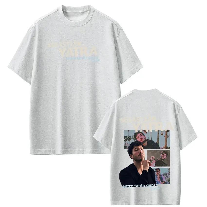 Cotton Casual Tshirts Singer SEBASTIAN YATRA Entre Tanta Gente Tour 2026 Print T Shirt Unisex Women Vintage Tshirts Streetwear