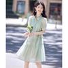 Shangjing Women's Summer Bubble Sleeve A-Line Dress