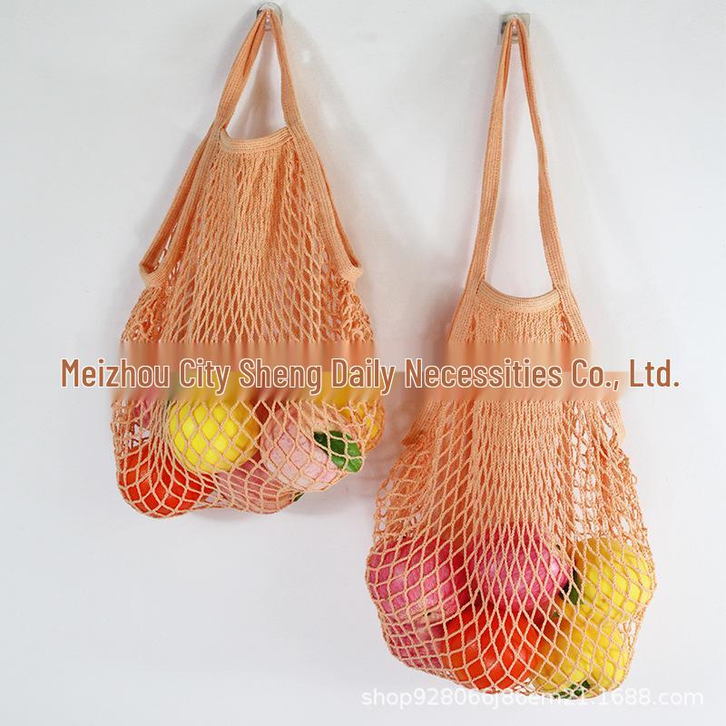 Xiaohongshu Pure Cotton Mesh Bag: Portable, Foldable Grocery Net Bag for Fruits & Vegetables