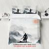 Wukong 3D-Digitaldruck Polyester Dreiteiliges Bettwäscheset Bettbezug Bettbezug Laken Kissenbezug