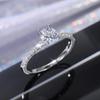 Korean 925 Silver Crystal Engagement Rings For Women AAA Zircon Cubic Ring Female Wedding Party Jewelry Gift