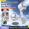 Magnetic Folding Small Fan Powerful Cold Air For Rapid Cooling With Soft Fill Light Suitable For Live Selfies And Summer Travel