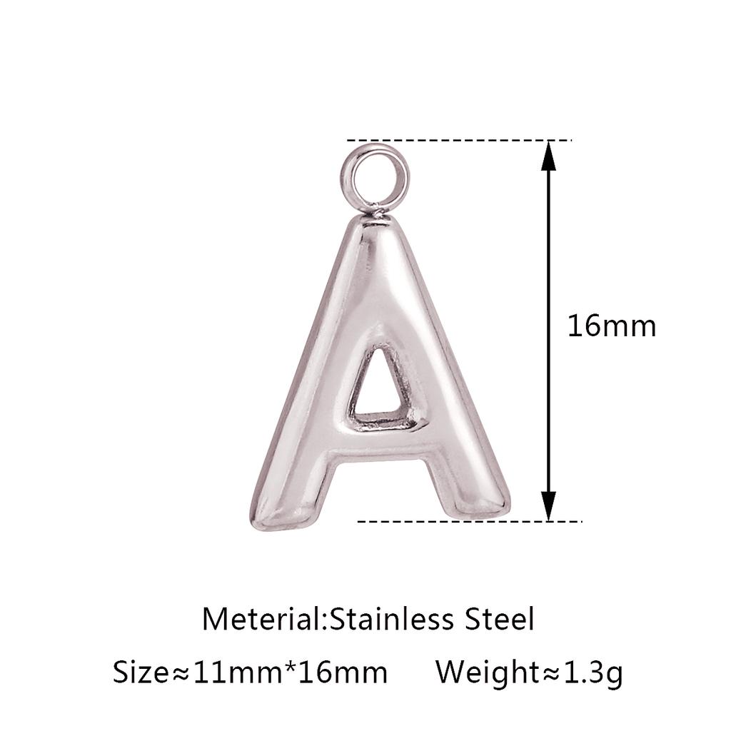 3Pcs Bubble Alphabet Charm Silver Color Stainless Steel Initial English Letter Pendant DIY Bracelet/Necklace Gift Jewelry Making