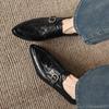 Krazing Pot Sheepskin Round Toe Low Heels Summer Shoes Big Size 42 Retro Fashion Slip On Pleated Decoration Women Deep Mouth Pumps