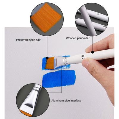 3PCS/Set Big Flat Head Oil Painting Brush Nylon Hair Short Rod Artist Painting Brushes Art Painting Supplies