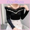Fabric Long Sleeve Off Shoulder Top For Elegant Office Wear