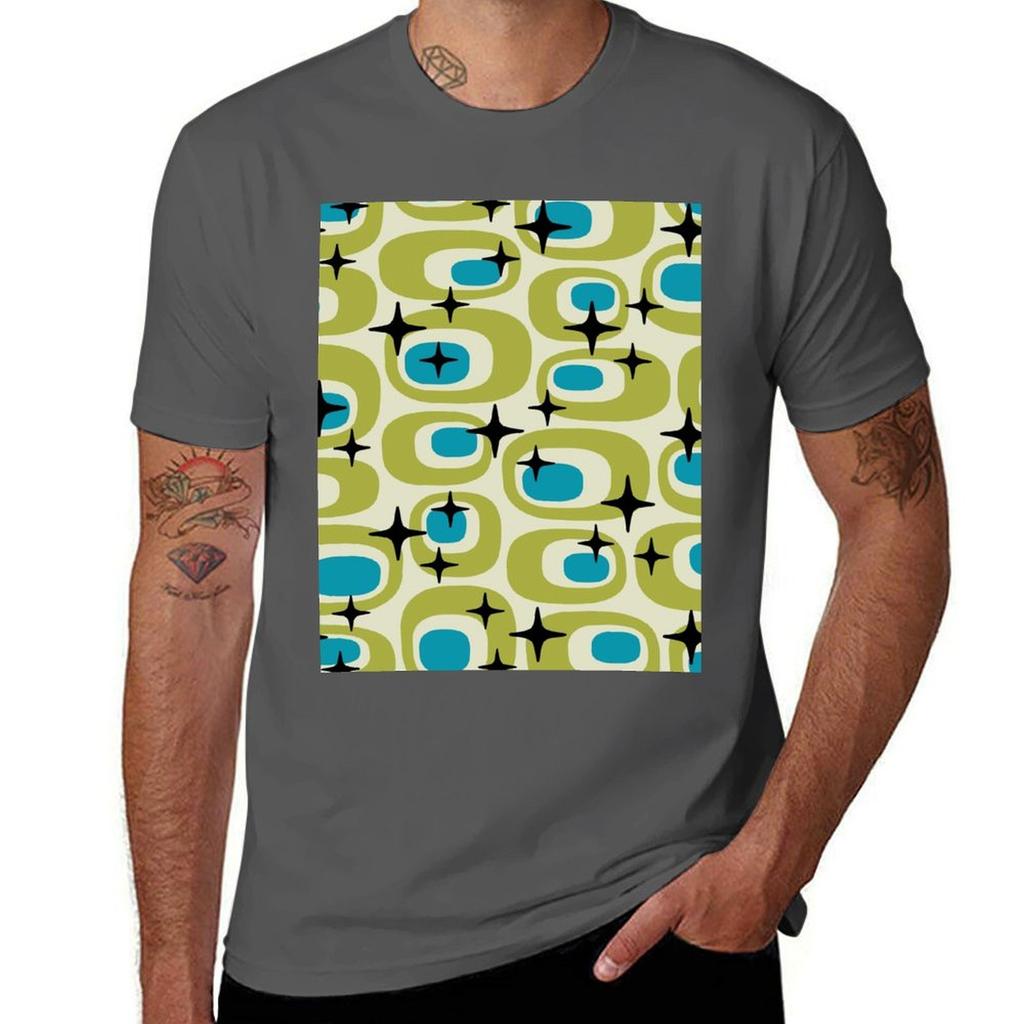 Mid Century Modern Atomic Sparkles 722 Tshirt Large Size Short Sleeve Tshirt