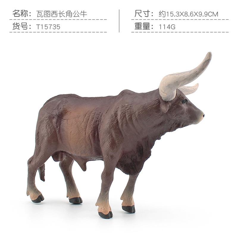 Pvc Farm Detailed Animal Models With Realistic Swiss Brown Cow And Strong Bull Longhorn