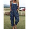 VIONA Damen Ärmelloser Jumpsuit Sommer Boho Floral Weites Bein Lange Hose Strampler Damen Träger Große Größen Freizeit Locker Latzhose