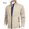 2023wish Men's Fashionable Knitted Cardigan Sweater With Stand Collar Plus Size