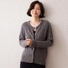 Women's Thick Cable Knit Cashmere Cardigan - Autumn/Winter Round Neck Loose Knitwear Jacket