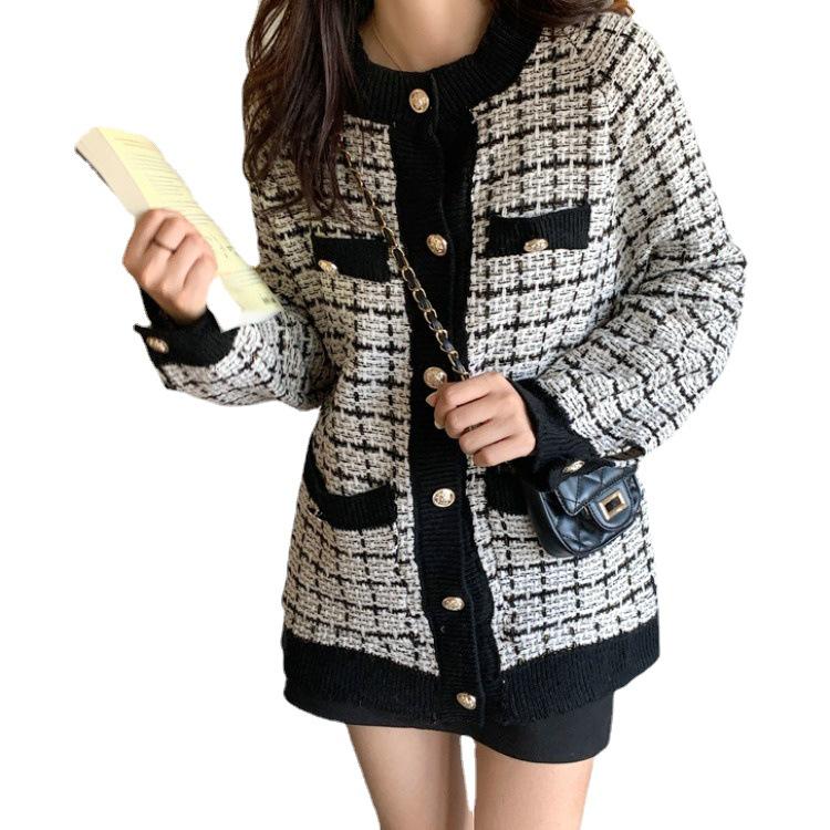 Korean Style CC Cream Sweater Coat for Women - 2021 Autumn/Winter, Loose Mid-Length Knit Cardigan