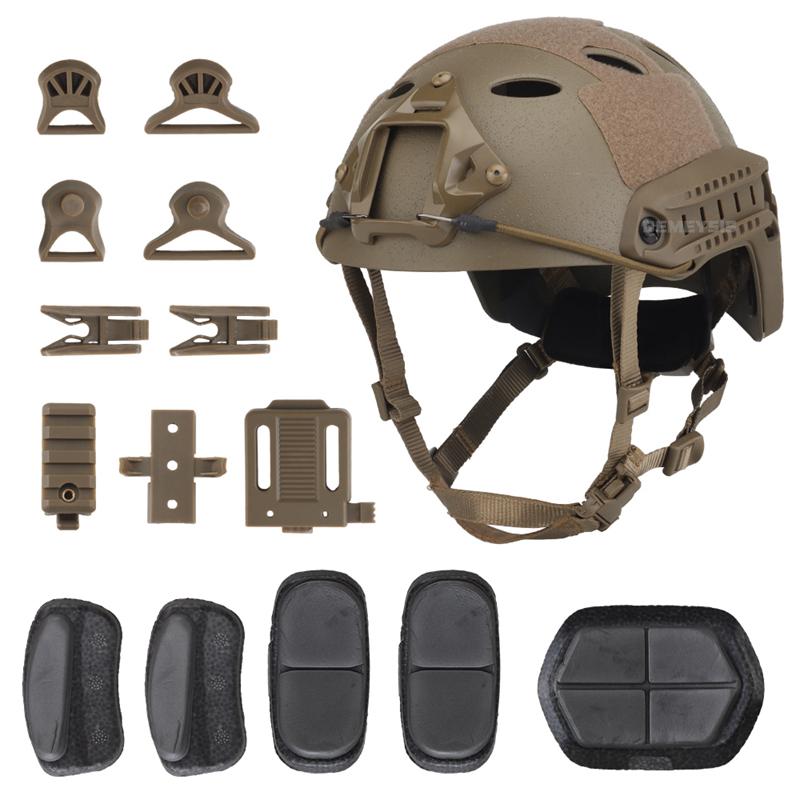Airsoft FAST PJ Helme Outdoor Taktischer Kampf Wargame Schutzsporthelme Jagd CS Paintball Halbüberzogener Helm