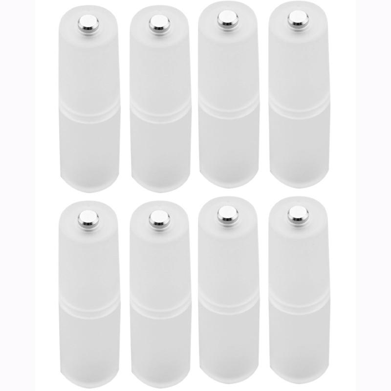 4/8Pcs AAA To AA Size Battery Converter,AAA to AA Adapter with Metal Contacts on Bottom for Battery,Battery Storage Case