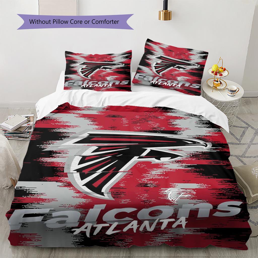 Falcons Pattern Bedding Set Quilt Cover Pillowcase Home Decor Gift (1 * Duvet Cover + 2 * Pillowcase, Without Core)
