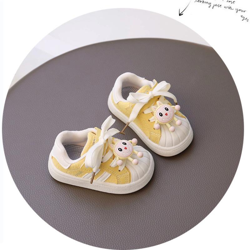 Girls Shoes Spring and Autumn Children Shell Head Sports Shoes Boys Board Shoes White Shoes Casual Soft Sole Baby Toddler Shoes
