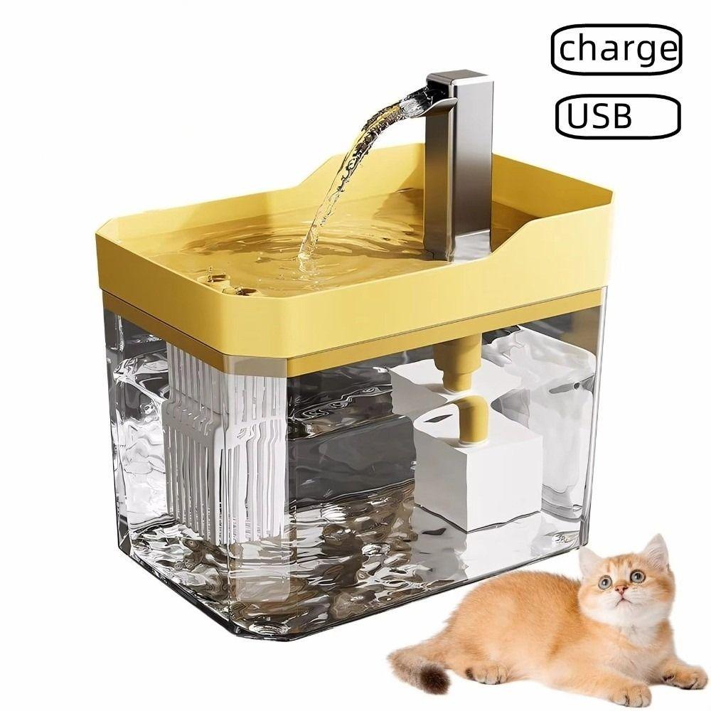 Transparent Cat Water Fountain Auto Filter with Pump Pet Fountain Filter Cat Water Dispenser