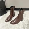 Women's Shoes Classic Pointed Toe Women's Boots Comfortable Low Heel Zipper Boots Solid Color Simple Large Size Women's Shoes