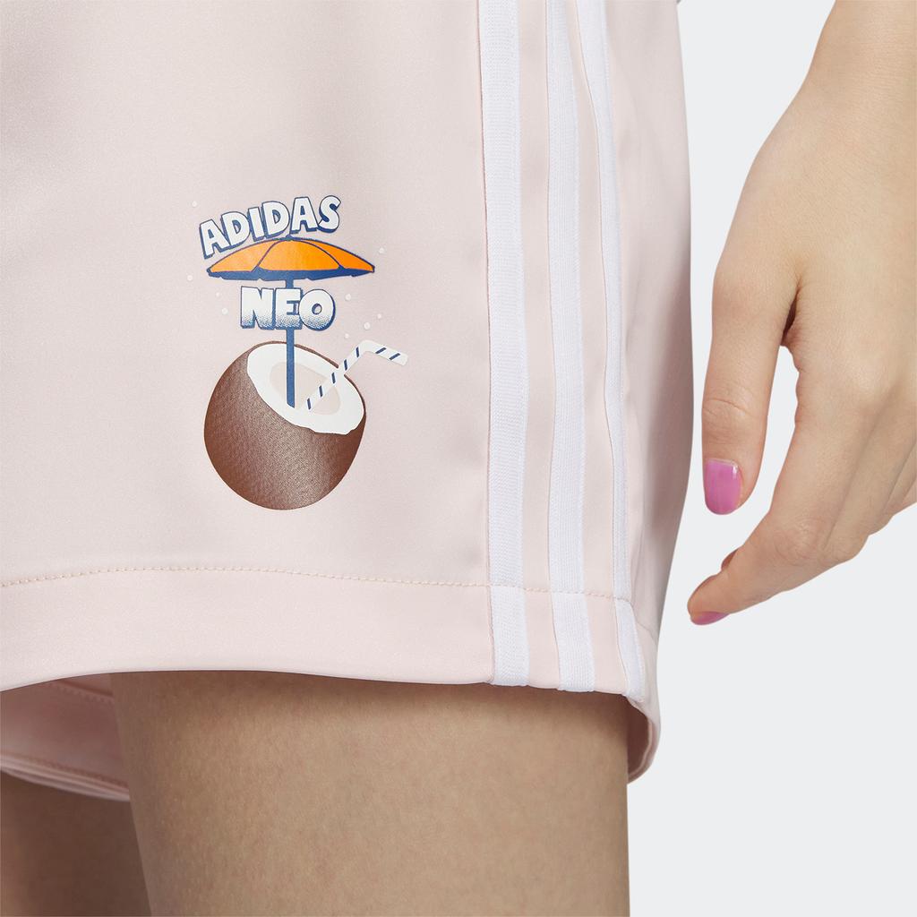 Adidas Neo Logo Print Loose Sports Shorts Women Shorts Miracle-Quartz IP3890