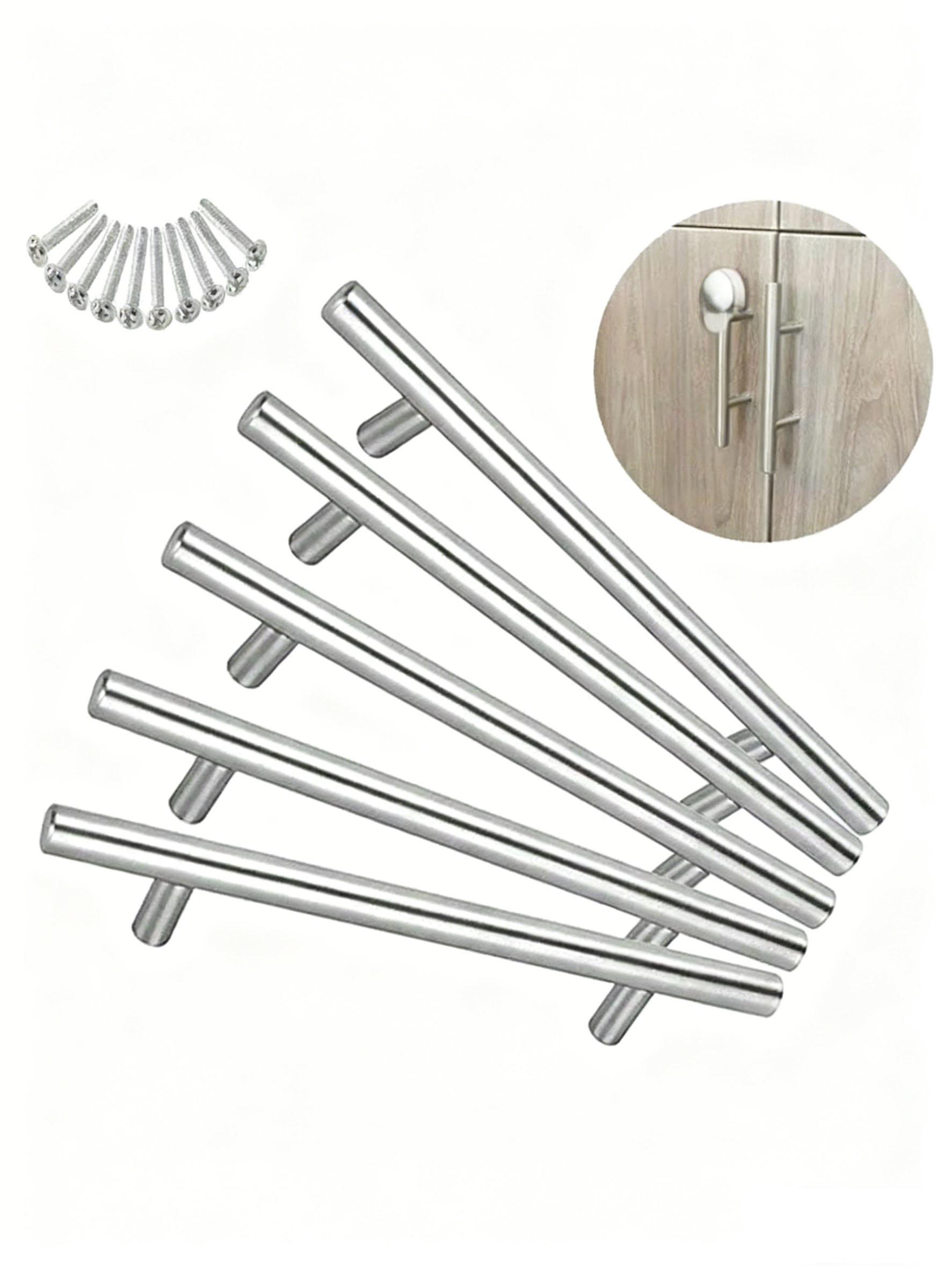 

5pcs Kitchen Handle Stainless Steel T Bar Door Pull 128mm Cabinet Knobs and Handles Silver Furniture Handle 5PCS