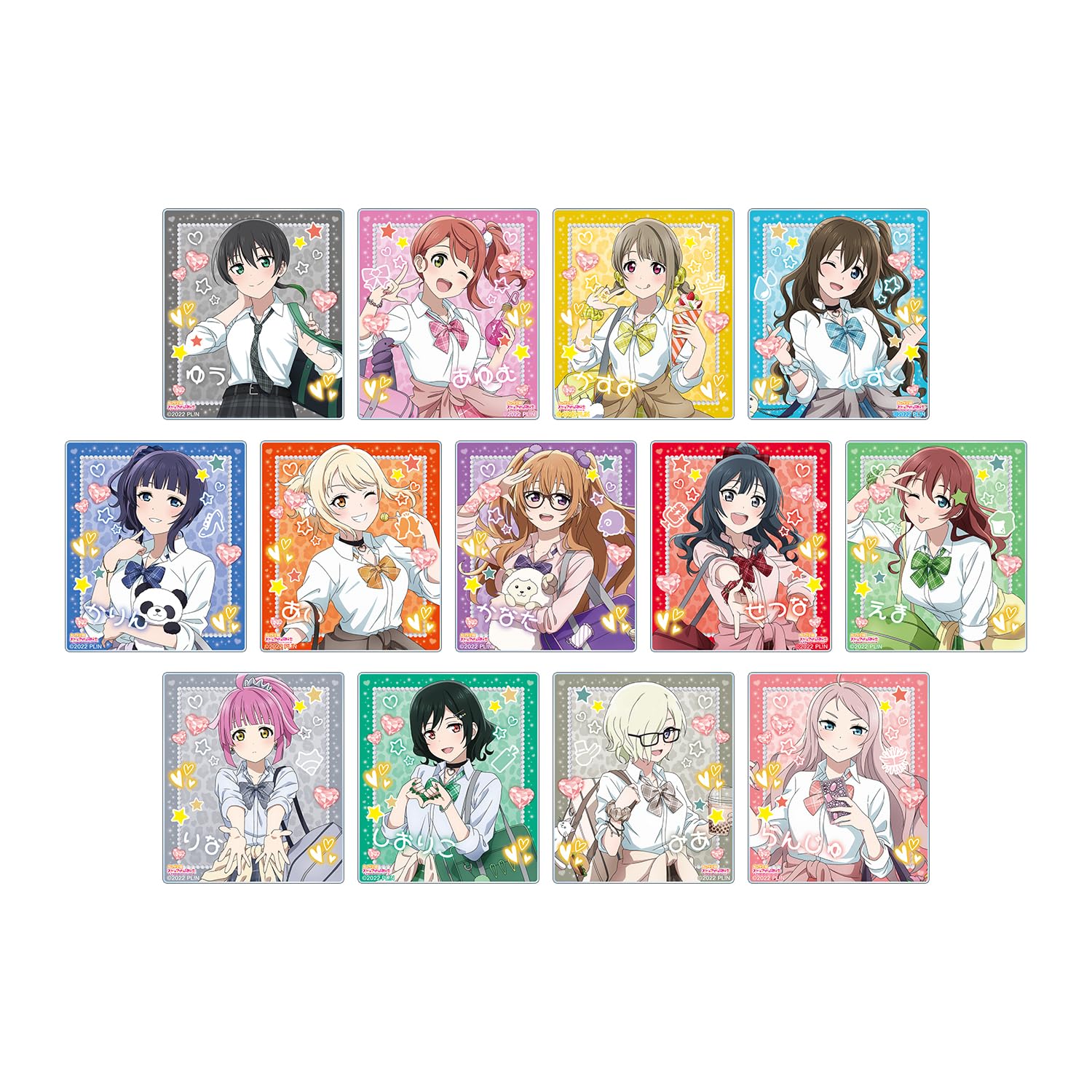 

Love Live Клуб айдолов старшей школы Нидзигасаки Оригинальная иллюстрация Школьная форма Галь Вер. Торговая акриловая коробка для карт из 13 штук