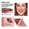Lakerain Zweifarbige Rouge-Palette - Matt & Sanft Leuchtend, Aufbaubare Formel, Langanhaltend, Mini, Tragbarer Primer.
