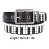 PU Leather Waist Belt Girdle With Piano Rivets Decor And Hollow Electroplating For Daily Commute Summer Style