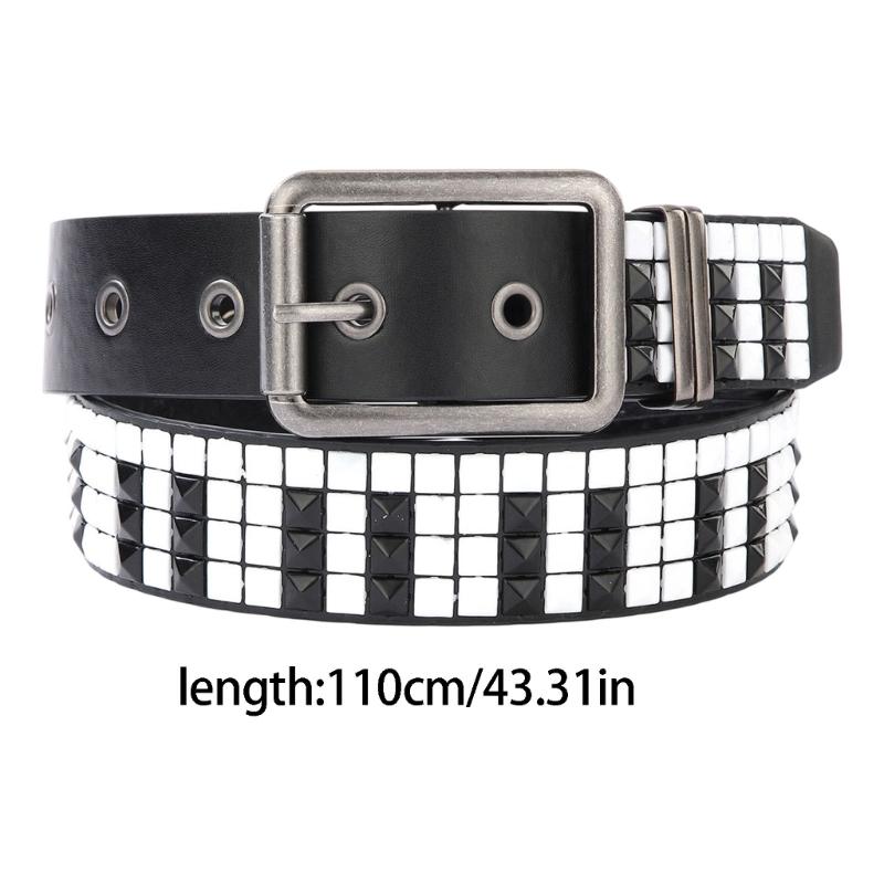 PU Leather Waist Belt Girdle With Piano Rivets Decor And Hollow Electroplating For Daily Commute Summer Style