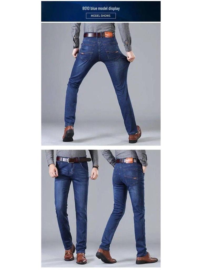 Men's Loose Straight Leg Jeans - Autumn/Winter Plus Velvet Work Pants