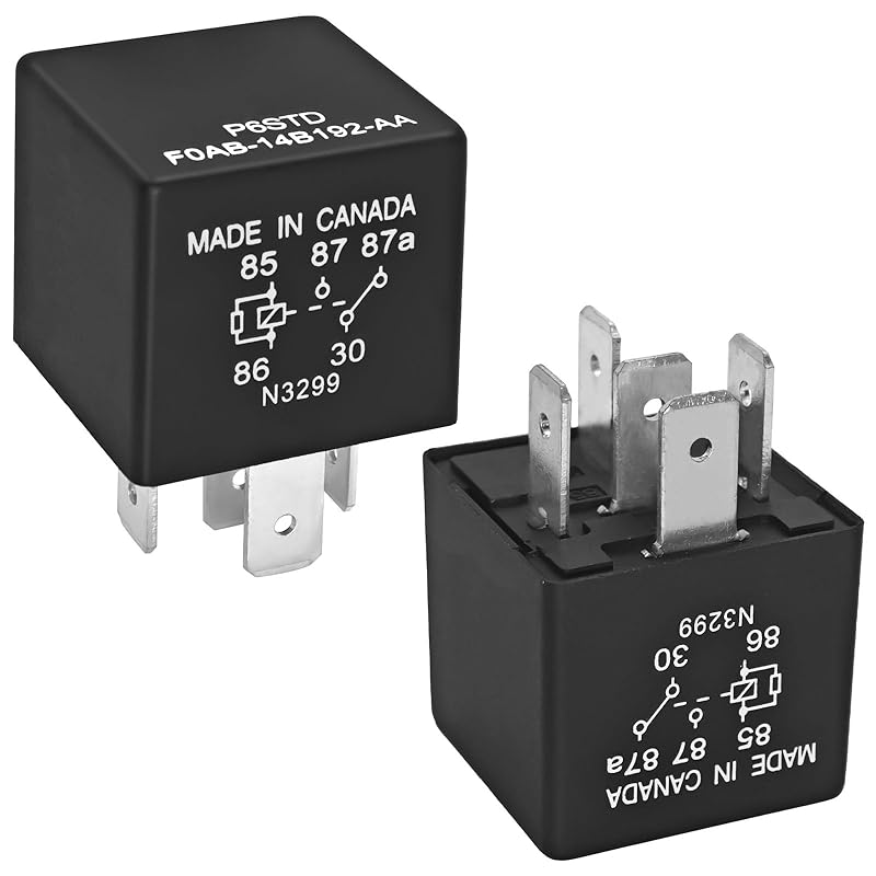 P6SDT FOAB-14B192-AA Automotive Relay (Pack Of 4) – 40A 12VDC 5-Pin OEM Replacement F0AB-14B192-AA RY116 For Ford Electrical Systems